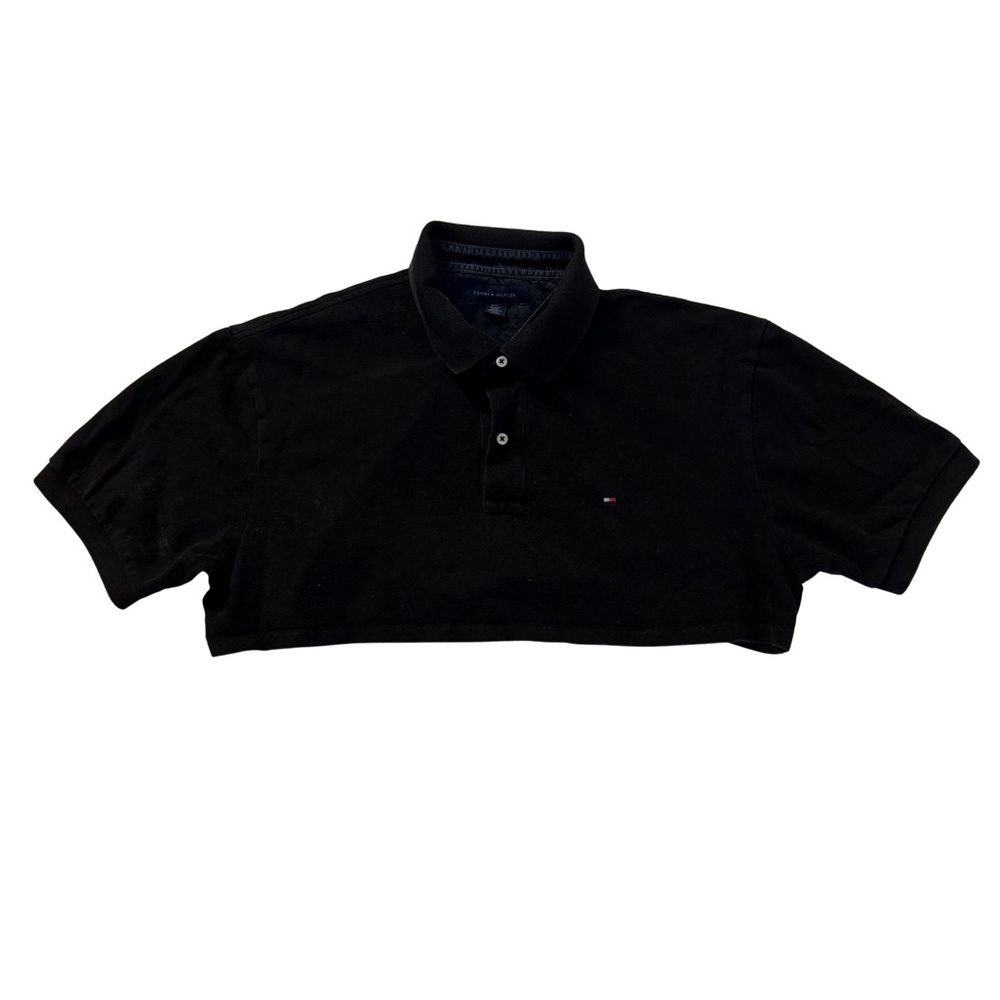 Tommy Hilfiger Charcoal Polo Cropped Shirt